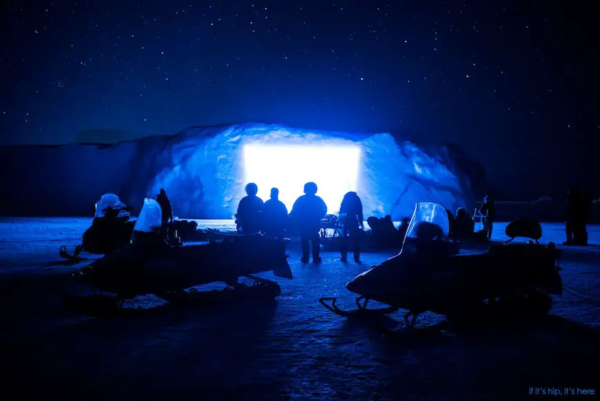 Cinema On Ice Movie Projected On Iceberg