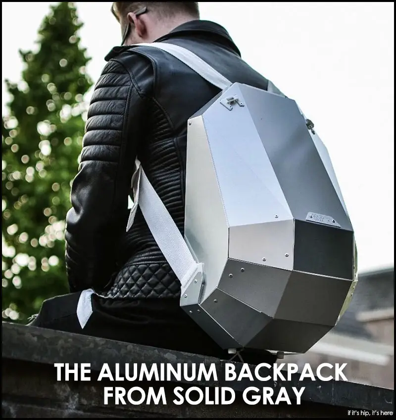 SOLID GRAY Aluminum Backpack Looks Like Armadillo Origami