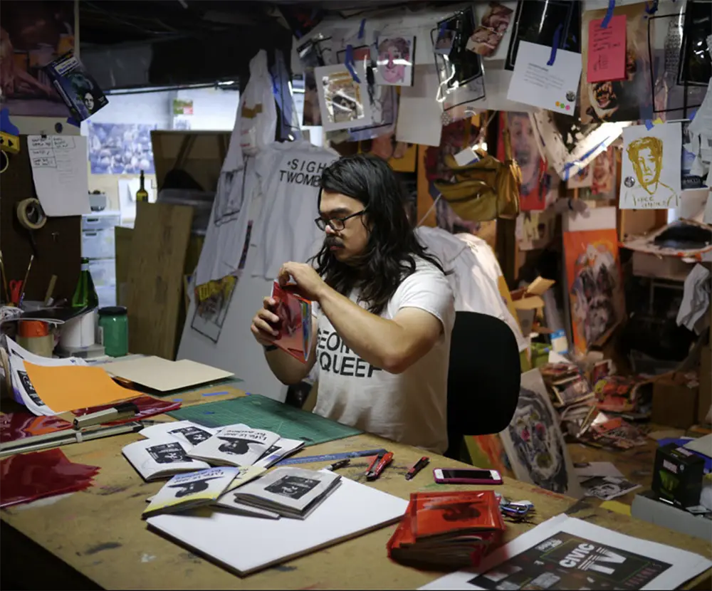 Mitsu Obuko in his SF Basement studio