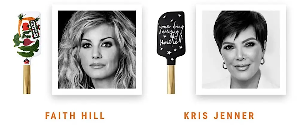 Faith Hill and Kris Jenner with their spatulas